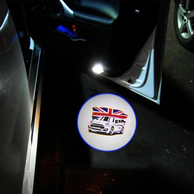 akarin 2Pcs Door Lights Logo for Mi ni r55 r56 r57 r58 r59 r60 r51 f54 f56 f55 f57 f60 f65 u25 Puddle Lights Car Door Logo Lights Projector Courtesy LED Ghost Shadow Lamps Accessories (f54 UK) - Image 5